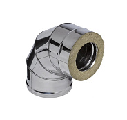 Колено-сэндвич 90° Ferrum (430/0,8мм + нерж.) Ф150х250