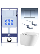 SET AQUATEK ЛИБЕРТИ-010 4в1 (рама AQUATEK Standard INS-0000012+крепёж KKI-0000002+клавиша KDI-0000010+унитаз ЛИБЕРТИ AQ1999T-00 с тонким сиденьем sc)