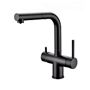 Смеситель для кухни с выдвижным изливом Grocenberg GB4097BL, черный