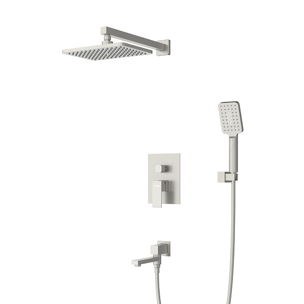 Душевой комплект встраиваемый с изливом Cezares Slider, сатин (SLIDER-VDSET-IN)