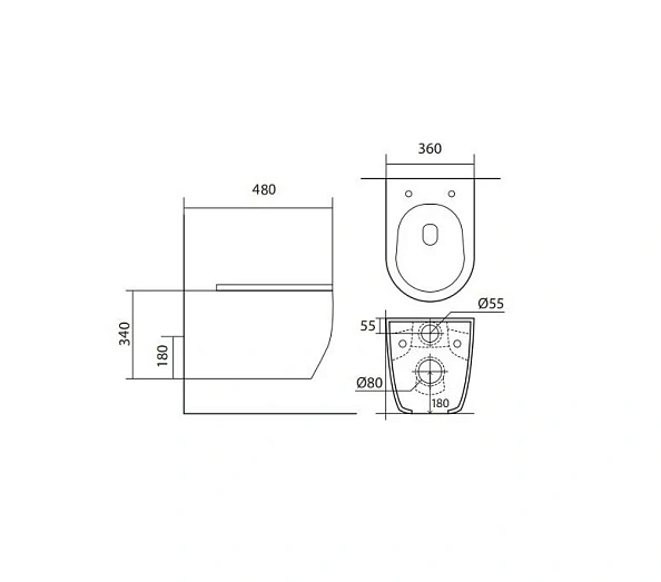 SET AQUATEK ЕВРОПА T-KKI1 (рама AQUATEK Standard INS-0000012(без клавиши)+крепеж KKI-0000001+унитаз ЕВРОПА AQ1900T-00 с тонким сиденьем soft-close