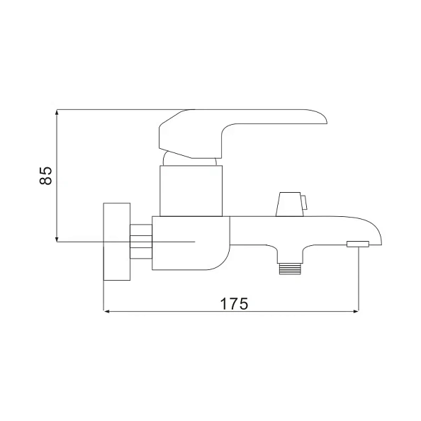 Смеситель для ванны Rose R2102F, белый/хром