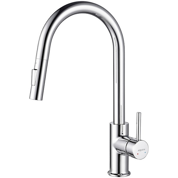 AQ1784CR ЛУГАНО смеситель для кухни с вытяжным изливом 2 jet