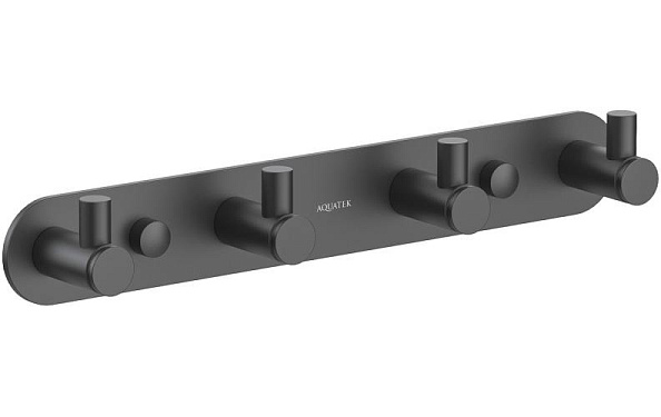 AQ4123MB ЕВРОПА планка с 4 крючками, матовый черный