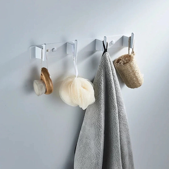 Планка с 4 крючками  Shevanik SG5741C, белый