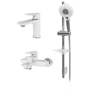 Набор для ванны 3 в 1 Hansberge H7099W, белый/хром