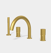 Смеситель для ванны и душа Fima Carlo Frattini Spillo Tech,  X Collection, золото брашированное (F3044TNXOS)