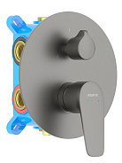 AQ1147BGM БЕТТА смеситель для ванны, 3 режима (внешняя и скрытая часть), оружейная сталь