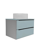 Тумба Runo Мальта 70 подвесная серая/бирюзовая (00-00004661)