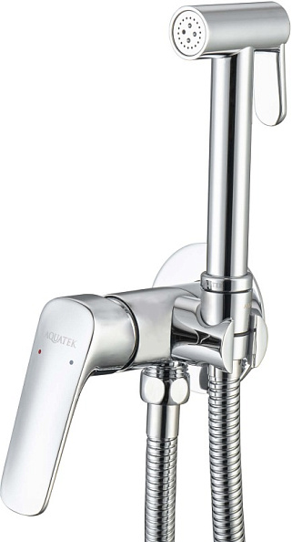 Комплект для гигиенического душа AQUATEK ВЕГА AQ1019CR, встроенный (смеситель + гигиеническая лейка + шланг)