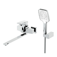 Смеситель Raglo R01.22 для ванны и душа универсальный поворотный излив 30 см, хром