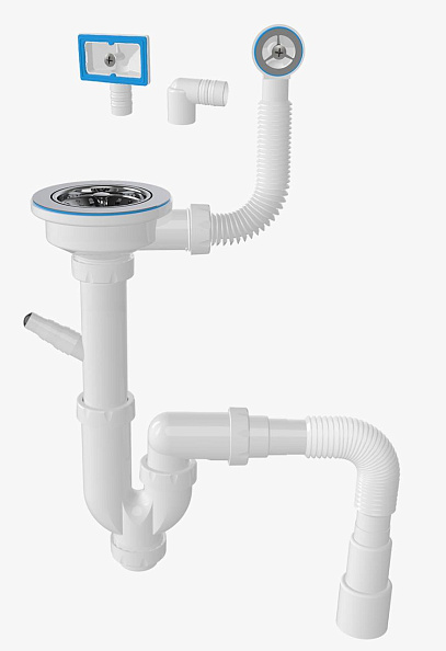 Сифон для кухонной мойки с переливом Nova NV1147