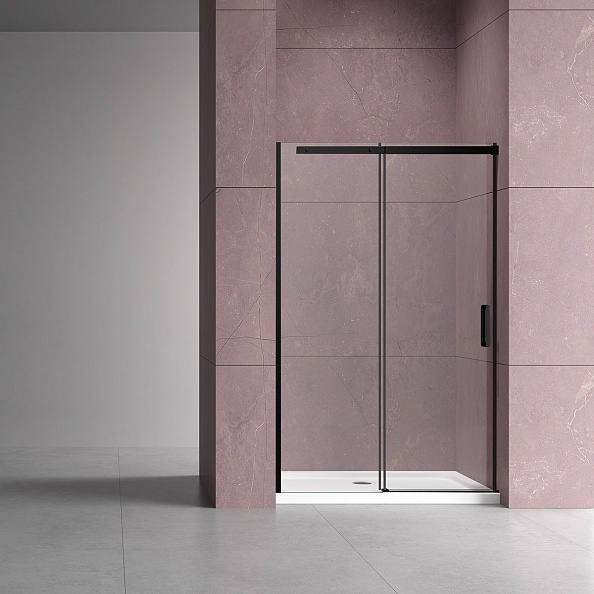 Душевая дверь Vincea Dice (VDS-4D130CLB) 1300х2000 мм, черный, стекло прозрачное