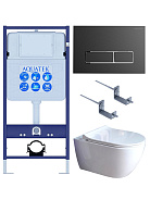 SET AQUATEK ПОЛАРИС (рама AQUATEK Standard INS-0000012+унитаз ПОЛАРИС AQ0700-01 с тонким сиденьем soft-close+ крепеж KKI-0000002 +панель KDI-0000065)