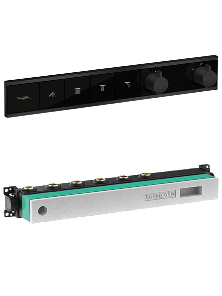 15382670S Set HG RainSelect термостатический смеситель для душа (15382670+15312180), матовый черный