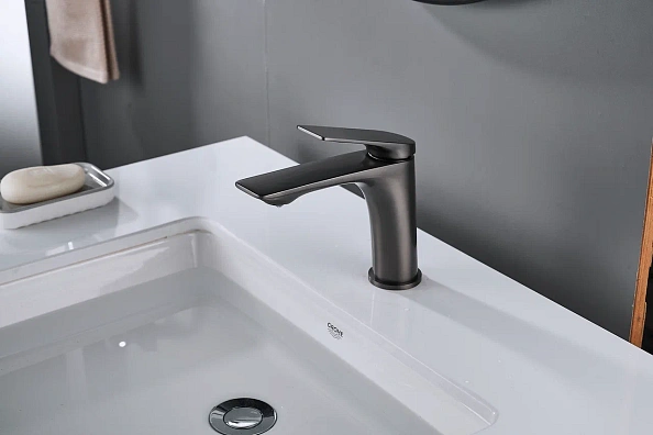 Смеситель для раковины Shevanik S9101T, оружейная сталь