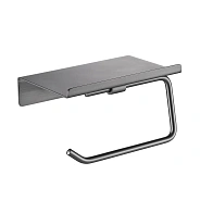 Держатель для туалетной бумаги с полочкой Shevanik SG5705T-1, оружейная сталь