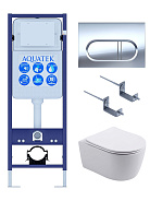 SET ЕВРОПА New-INS17-043 4в1(рама AQUATEK INS-0000017 +крепление KKI-0000002 +кнопка KDI-0000043 +унитаз AQ1106L-00 +тонкое сиденье с механиз)