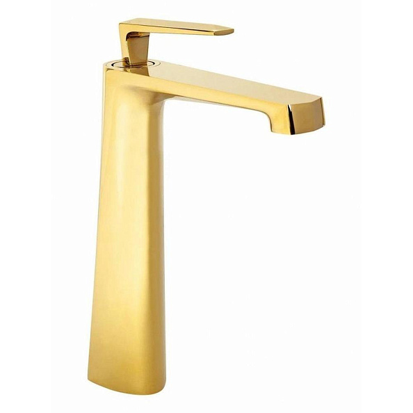 Смеситель для раковины высокий Hansberge H2068GO, золото