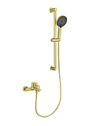 AQ1748BG ЛУГАНО смеситель для ванны с душевым гарнитуром 3jet, шлиф. золото
