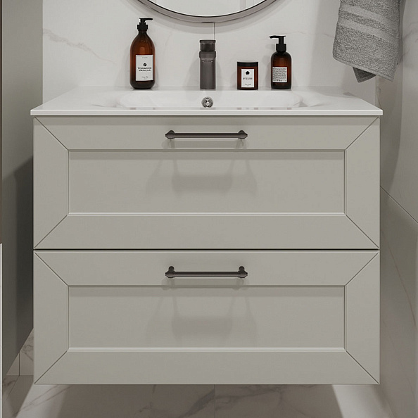 Тумба с раковиной подвесная (80см) Terminus Victoria VIC10802900301O, белый