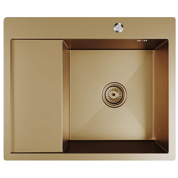 Мойка настол.монтаж 60х50 (3,0) прав. вып 3 1/2  MIXLINE PRO 20см с сифоном (бронза)