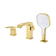 Смеситель Raglo R02.31.03 на борт ванны врезной монолитный, сатин золотой