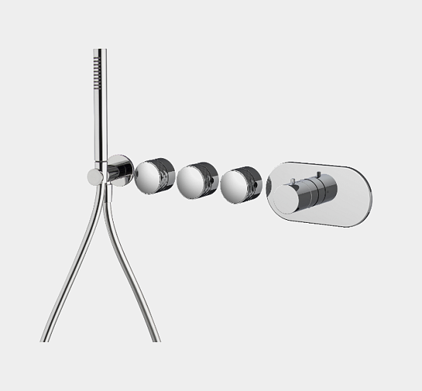 Смеситель для душа Fima Carlo Frattini Fimatherm, V Collection, на 3 потребителя, черный матовый (F5628X3VNS)