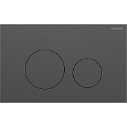 115.628.QD.1 Смывная клавиша Geberit Sigma40 для двойного смыва, круглая: черный хром/шлифованная, легкоочищаемое покрытие