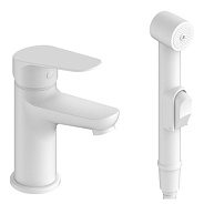 Смеситель для раковины с гигиеническим душем ESKO Kazan White KZ27HW, белый