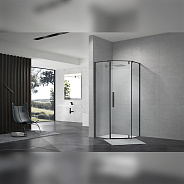 Душевой уголок Terminus Альба трапеция 100х100х200, черный