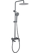 AQ2040BGM ВЕГА душевая система (смеситель для ванны) 3jet 250мм, оружейная сталь
