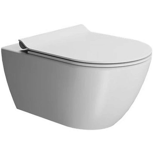 881509 Подвесной безободковый Pura 55х36 унитаз Color ELements, цвет Bianco dual (белый матовый) GSI