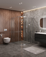 Душевой уголок Cezares Molveno 120x120x195 мм, полукруглый, хром (MOLVENO-R-11-90+30-C-Cr-IV)