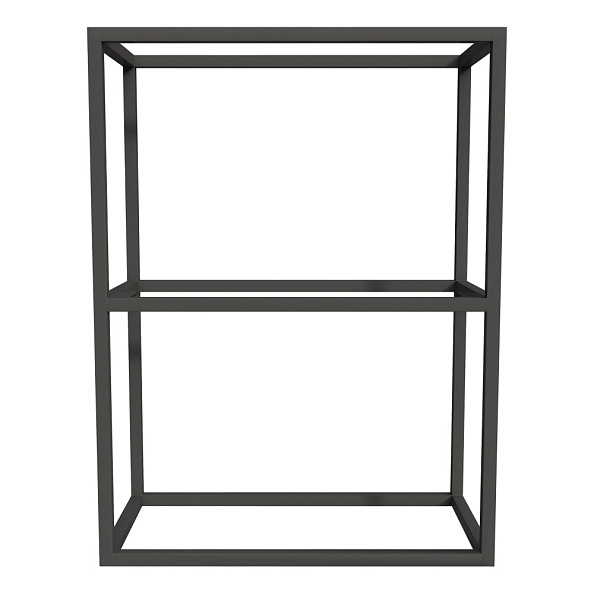 Металлическая двухъярусная сварная подвесная полка Cezares Cadro 600х300х800, Черный (CADRO-60/30/80-2C-SO-MET-ST)
