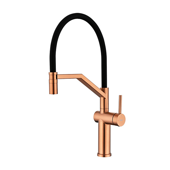 Смеситель Raglo R20.41.33 для кухни съёмный гибкий излив  с магнитным фиксатором, матовая медь