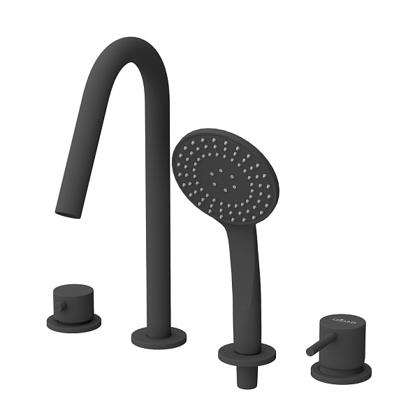 Смеситель на борт ванны Cezares Leaf, черный матовый (LEAF-BVDM4-L-NOP)