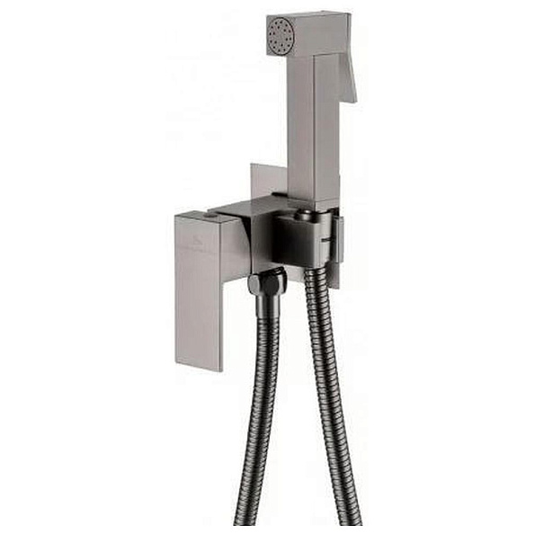 Гигиенический душ со смесителем встраиваемый Grocenberg GB002BG, графит