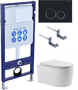 SET AQUATEK МИЯ 4в1 (рама AQUATEK Standard INS-0000012+ кркпеж KKI-0000002+клавиша KDI-0000020+унитаз МИЯ AQ2004-00 с тонким сиденьем soft-close