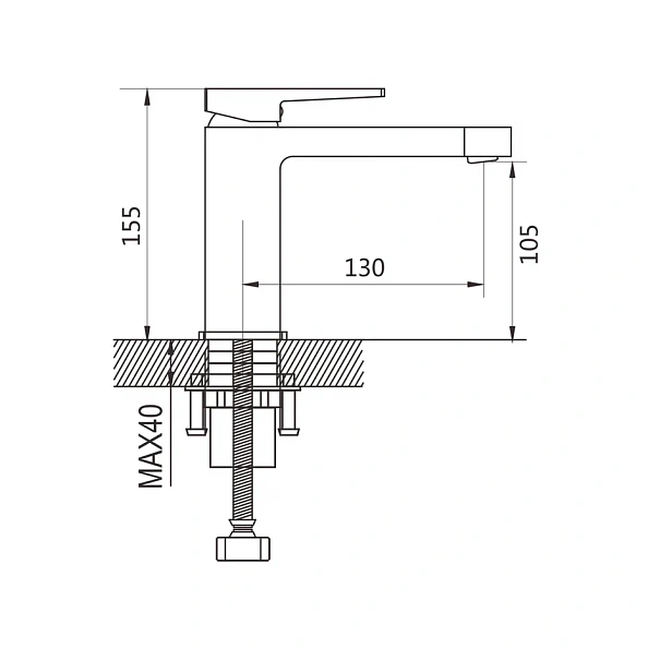 Смеситель для раковины Shevanik S6801T, оружейная сталь