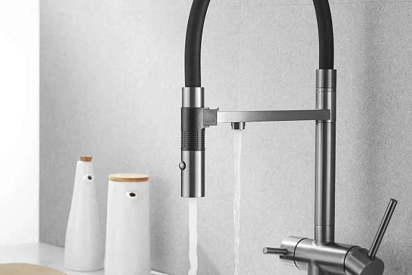 Смеситель для кухни Rose R958T, пепельный