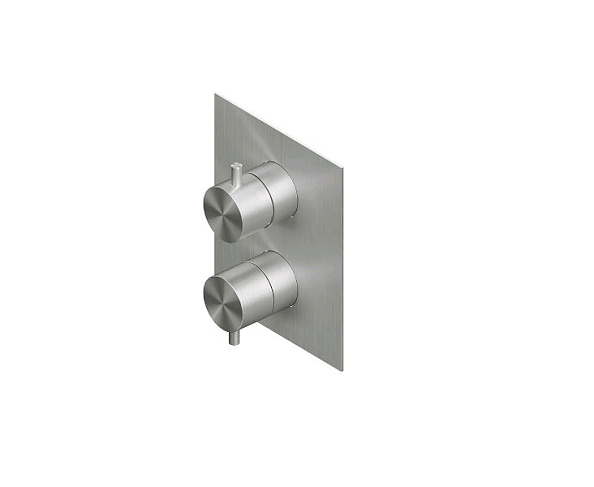 Смеситель для душа Quadro design Source, на 2 потребителя, сталь шлифованная/брашированная (12 46 AS)