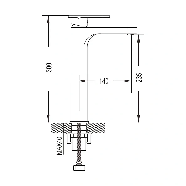 Смеситель для раковины Shevanik S8711H, черный
