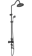 AQ2543MB КЛАССИК термостатическая душевая система с изливом 220мм, матовый черный
