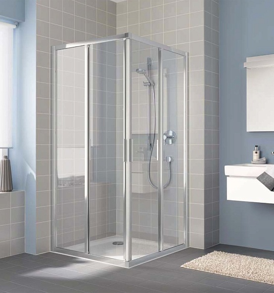 Kermi CADA XS CK E2R 12020 VPK 2-х ств.раздвиж. дверь для комбинации со второй дверью 1185-1210/2000, крепление справа, стекло прозр. ESG Clean