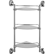 Полка стеклянная угловая FASHUN A1607-3, хром