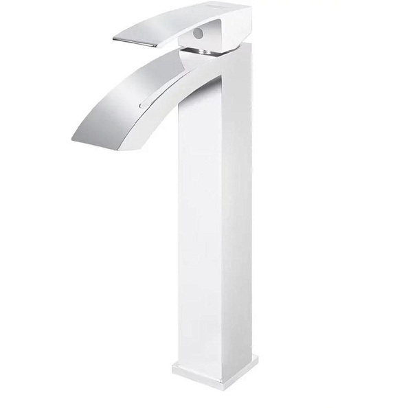 Смеситель для раковины высокий Grocenberg GB3007WC, белый/хром