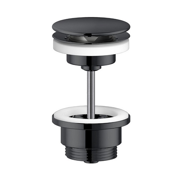 Сливное устройство Nobili (push-open), глянцевый черный (AV00110/11FLP)