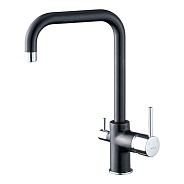 Смеситель для кухни с подключением фильтра Rivelato Tovel 9025208, антрацит/хром