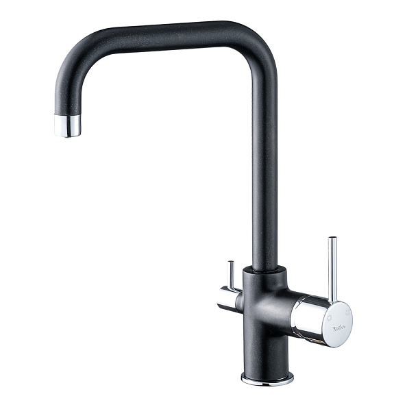 Смеситель для кухни с подключением фильтра Rivelato Tovel 9025208, антрацит/хром